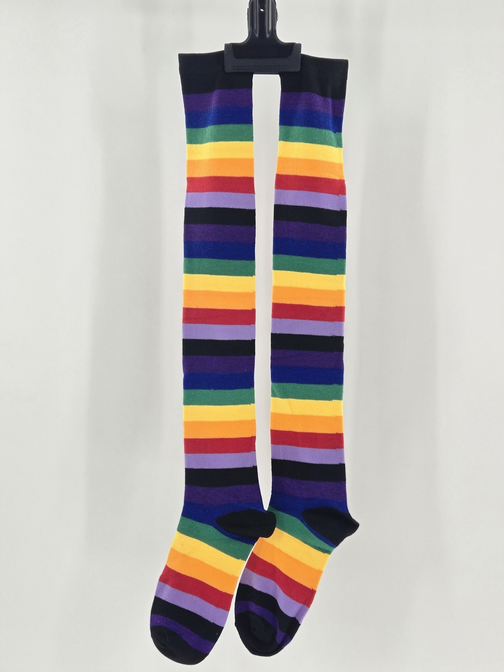 NEW! 🌈 🧦 PRIDE & SOLIDARITY Rainbow Striped HIGH SOCKS CUTE BOLD UNISEX FUN OS - Picture 3 of 12